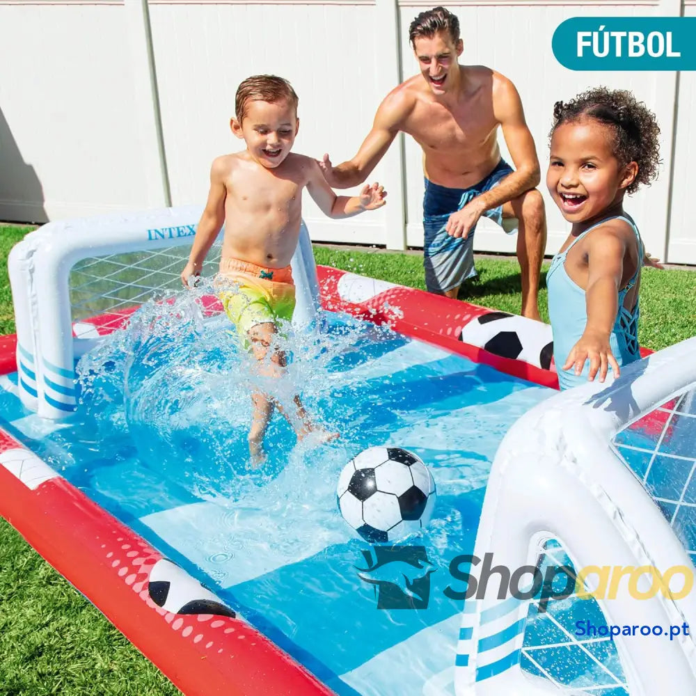 Intex 57147NP Centro de jogos aquáticos insuflável INTEX para crianças medidas 325 x 267 102 cm 470 litros voleibol