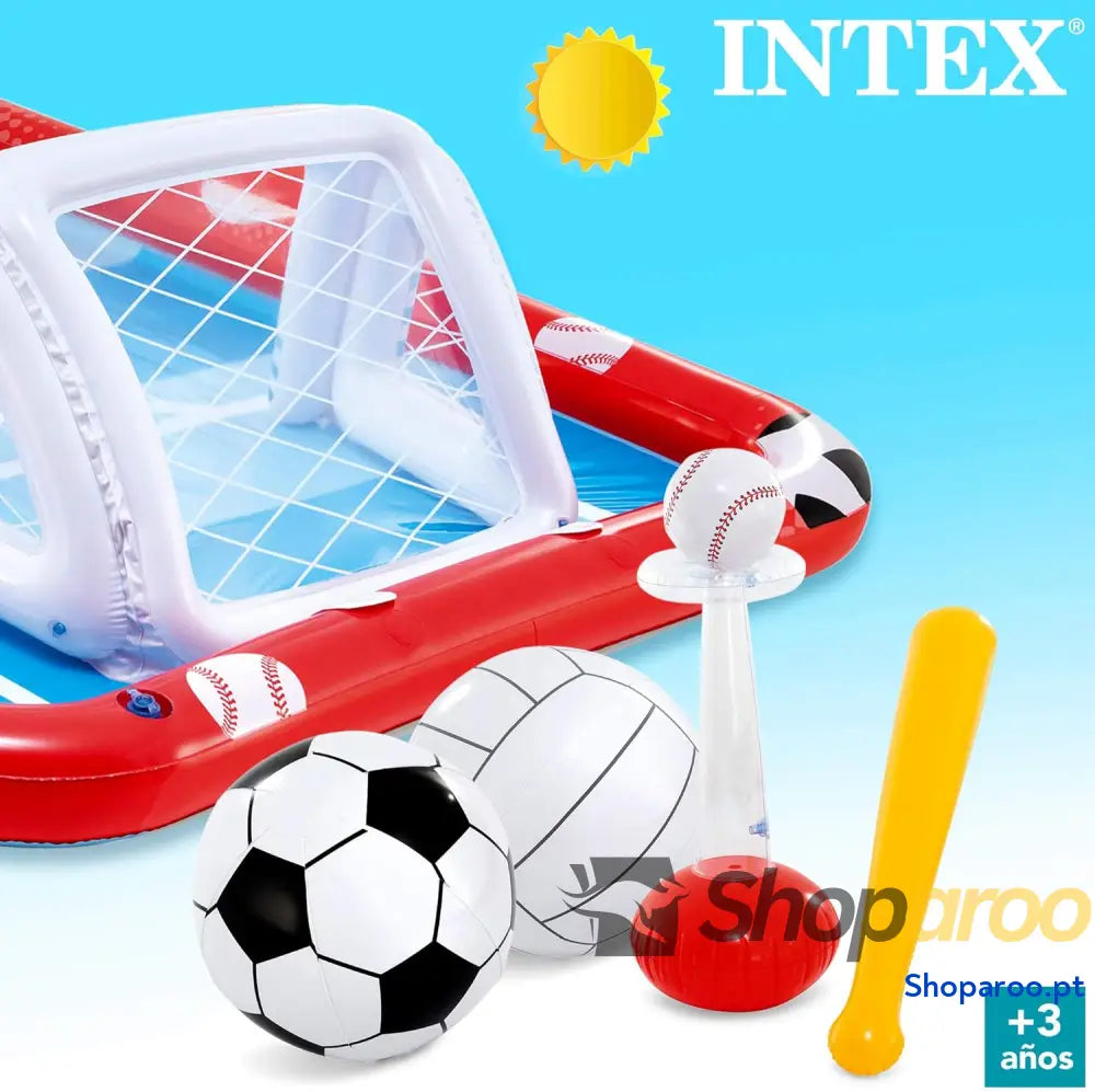 Intex 57147NP Centro de jogos aquáticos insuflável INTEX para crianças medidas 325 x 267 102 cm 470 litros voleibol