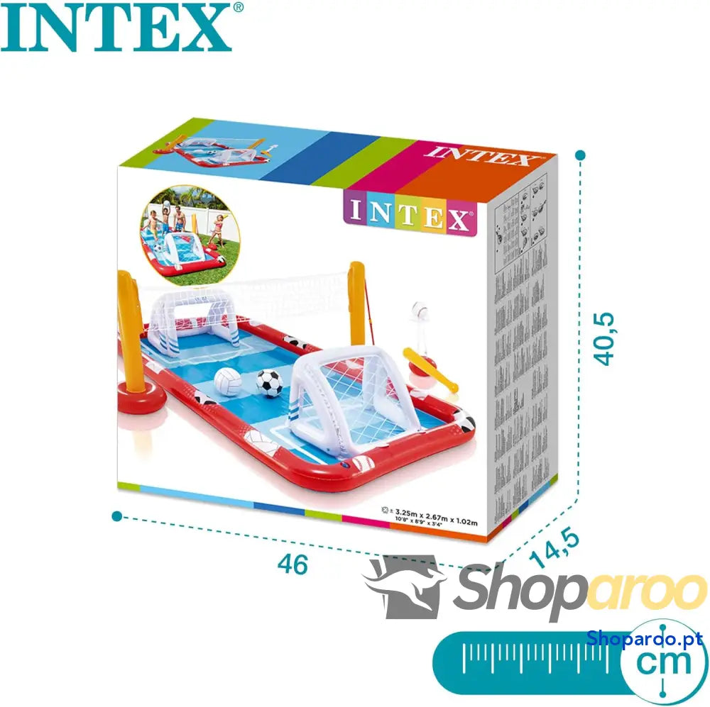 Intex 57147NP Centro de jogos aquáticos insuflável INTEX para crianças medidas 325 x 267 102 cm 470 litros voleibol