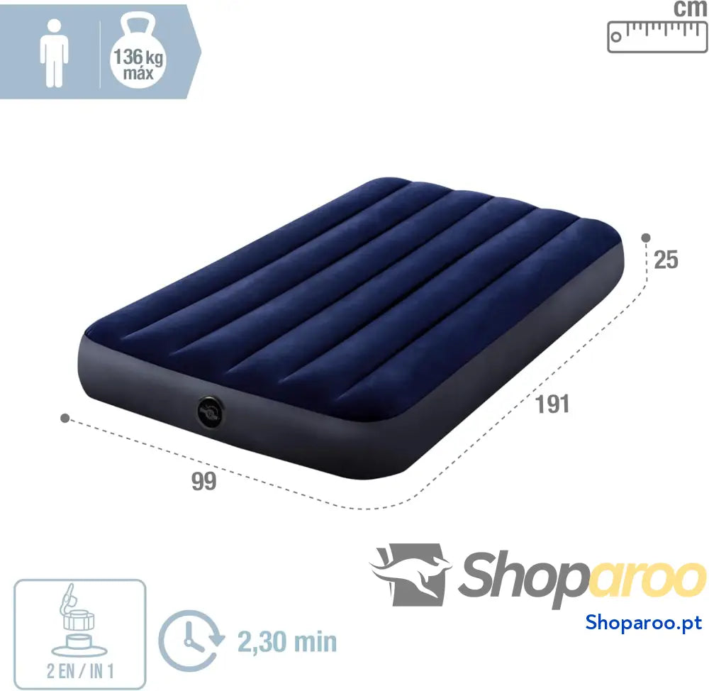 Intex Colchão insuflável Dura Beam cama de ar para campismo cor azul