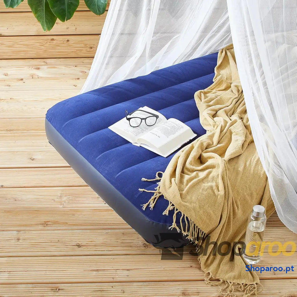 Intex Colchão insuflável Dura Beam cama de ar para campismo cor azul