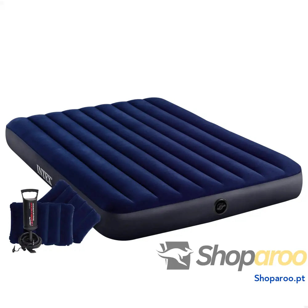 Intex Colchão insuflável Dura Beam cama de ar para campismo cor azul