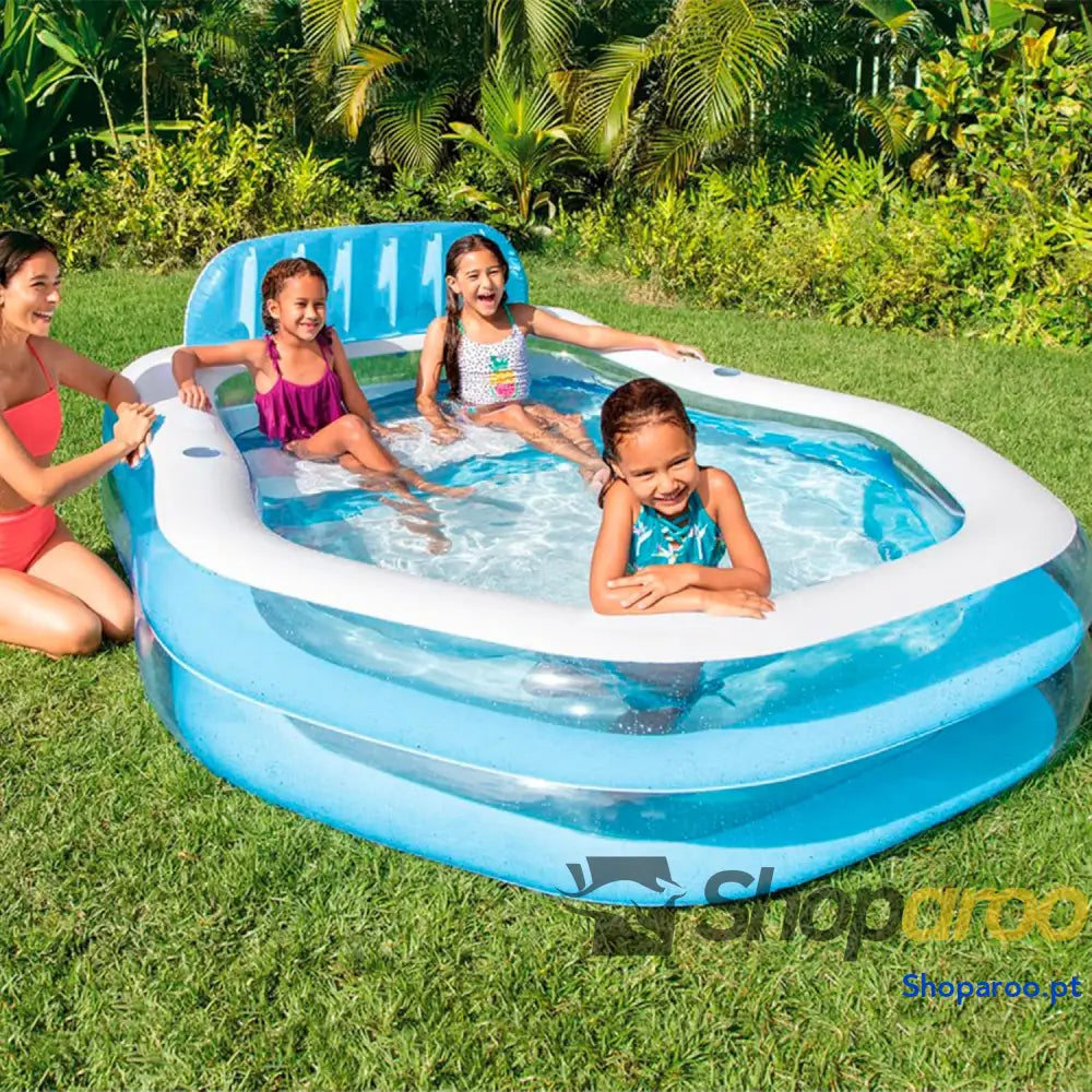 Intex Piscina insuflável infantil com toldo removível piscina para crianças a partir dos 3 anos inclui 2 suportes