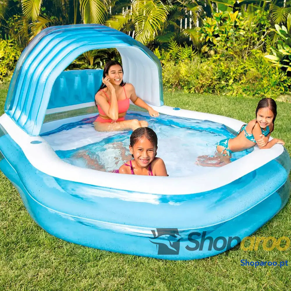 Intex Piscina insuflável infantil com toldo removível piscina para crianças a partir dos 3 anos inclui 2 suportes