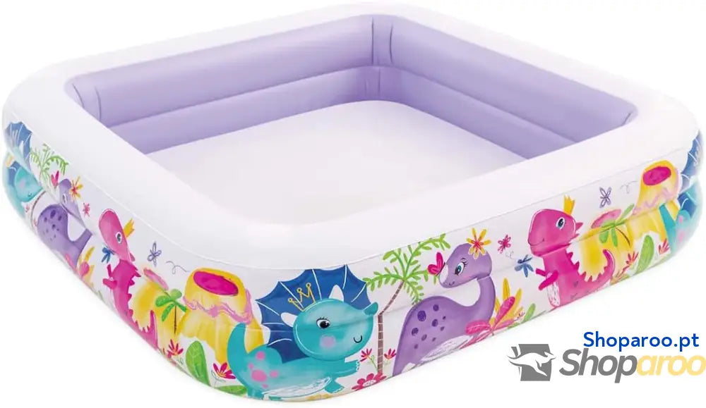 Intex Piscina insuflável para crianças 157 x 122 cm 295 litros com toldo removível design aquático tampa de ralo uso