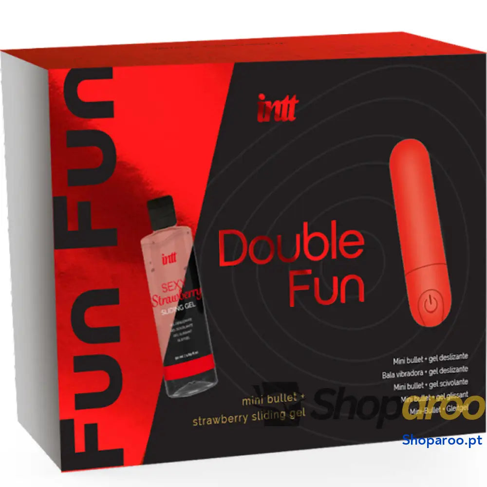INTT RELEASES - DUPLO FUN KIT COM BALA VIBRANTE E GEL DE MASSAGEM MORANGO
