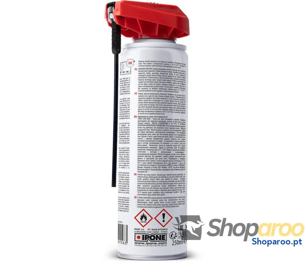 IPONE Graxa para correntes de motos estrada X Trem Chain Road Longa duração 800 km Pulverização precisa sem salpicos