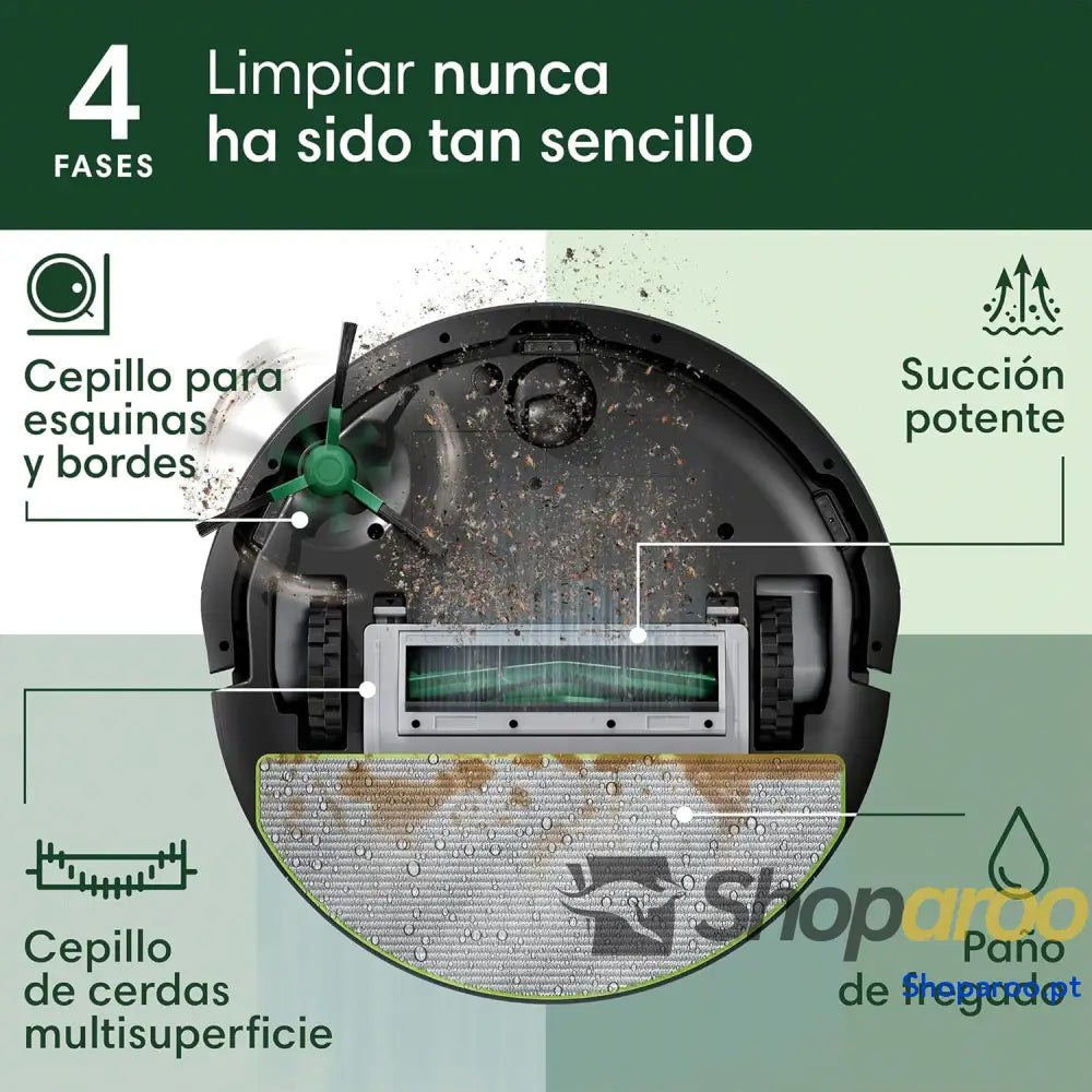 iRobot Roomba 105 Combo aspirador e esfrega Clearview LiDAR mapeamento inteligente 7000 Pa 120 mins 4 fases SmartScrub