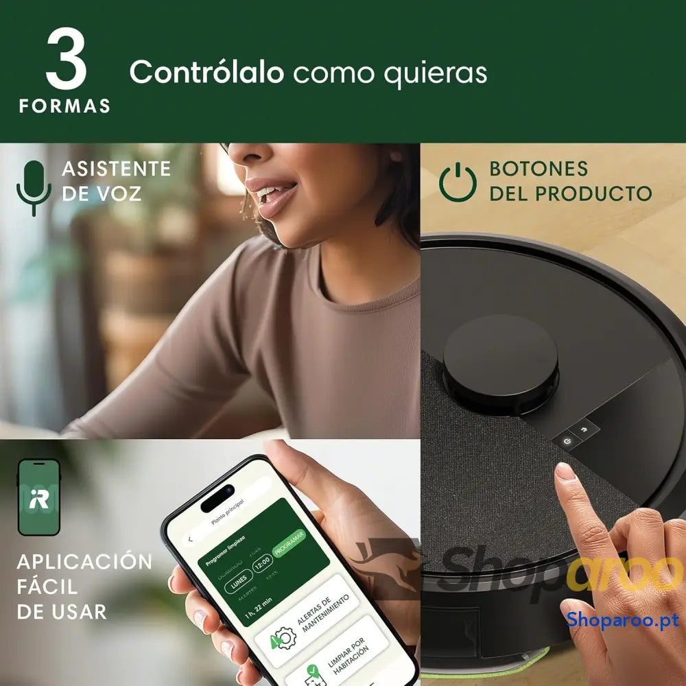 iRobot Roomba 105 Combo aspirador e esfrega Clearview LiDAR mapeamento inteligente 7000 Pa 120 mins 4 fases SmartScrub