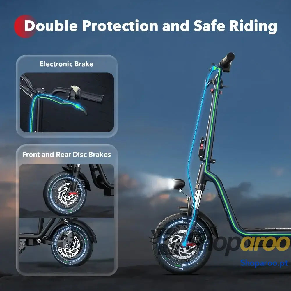 iScooter i12 Scooter Elétrico 36V 35km com Assento e Cesto