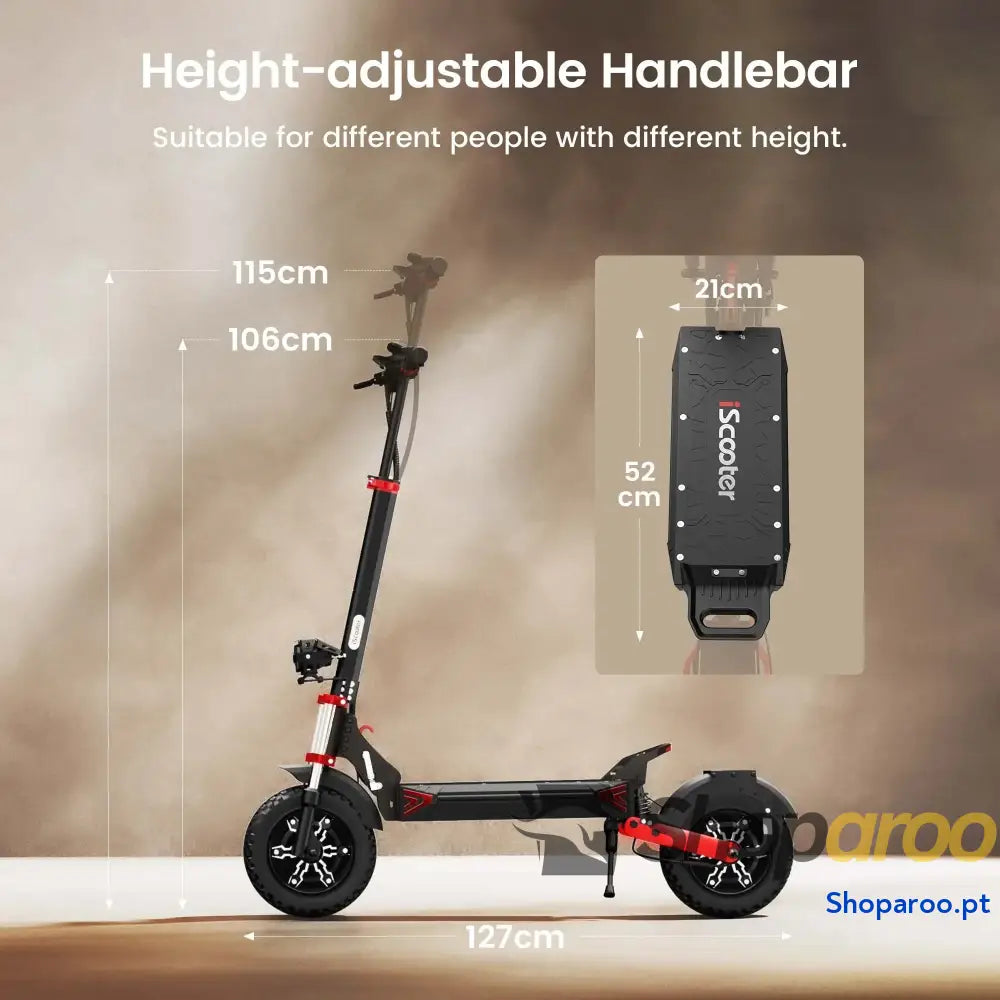 iScooter iX8 Scooter Elétrica com Dois Motores e Bateria de Longa Duração