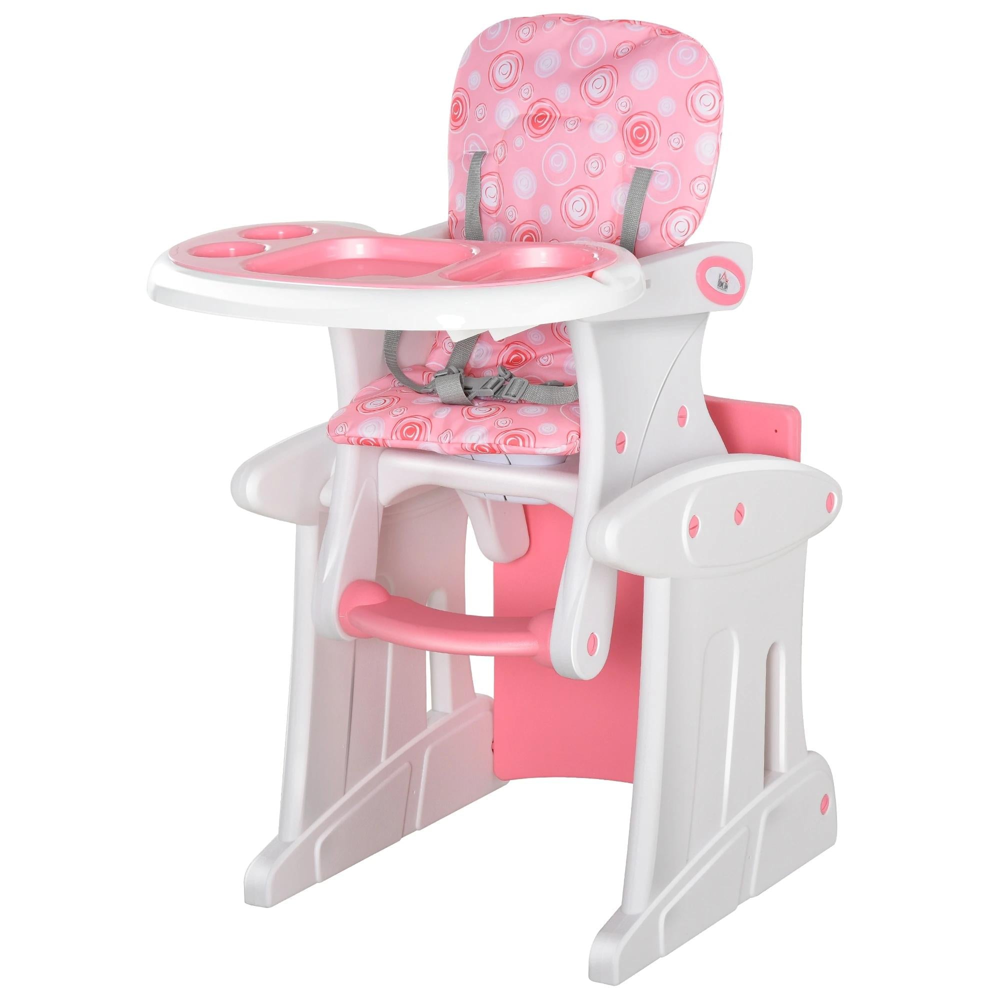 Cadeira para bebês 3 em 1 ajustável verde com mesa integrada