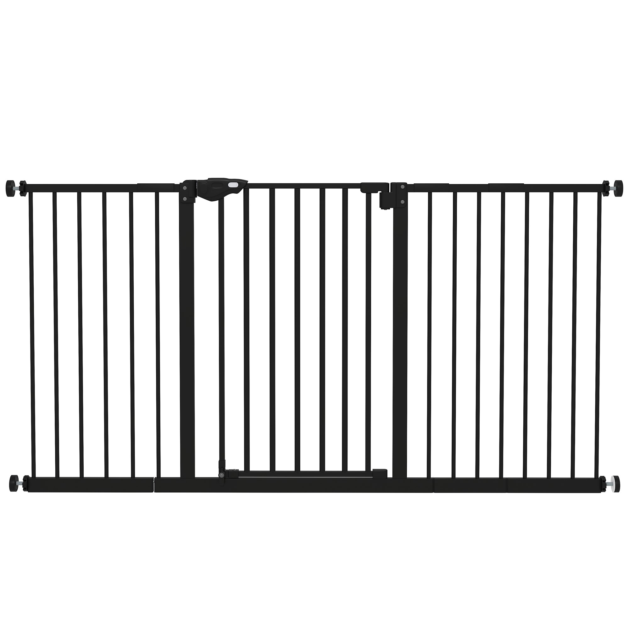 Barreira de Segurança Extensível para Portas e Escadas com Fechamento Automático e Sistema de Duplo Bloqueio 74-147,5x76,2 cm Preto