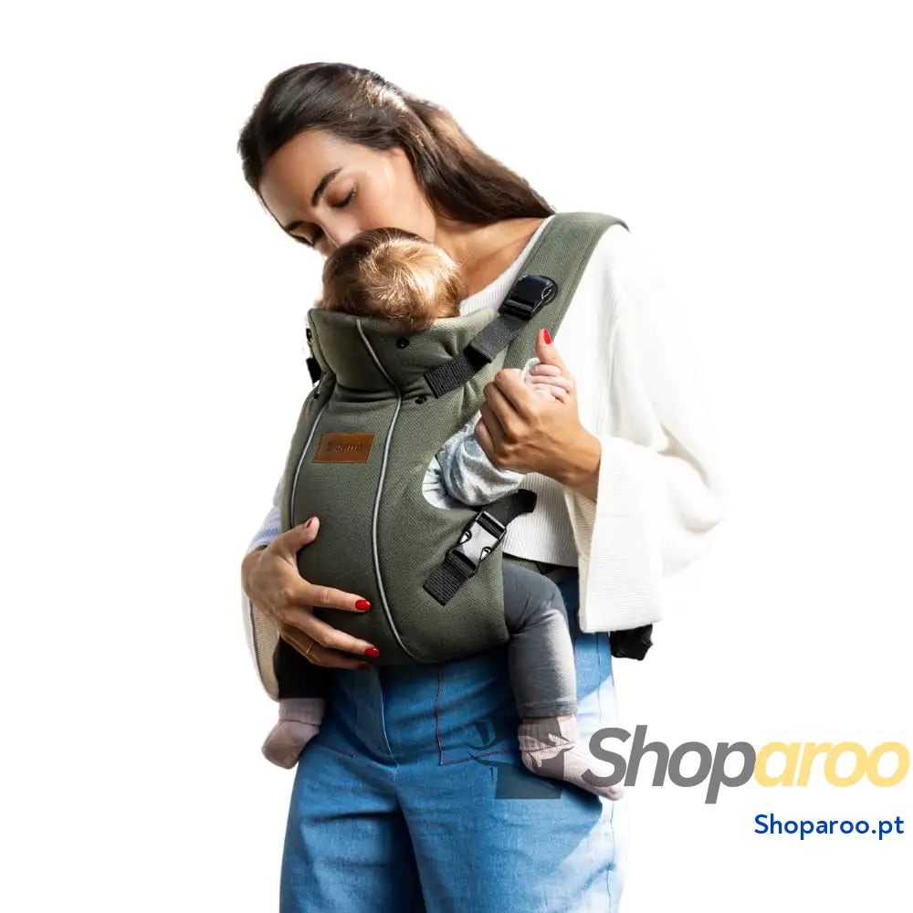 Mochila porta bebés ergonómica desde o nascimento até 15 kg 3 posições respirável e acolchoado cinzento sombra