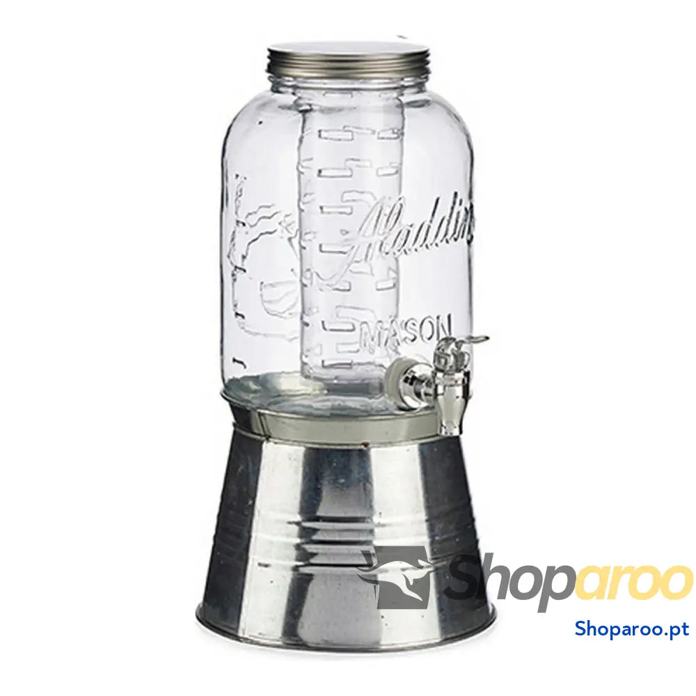Jarra Transparente Torneira Refrigerador Cristal Metal Plástico (3800 ml)
