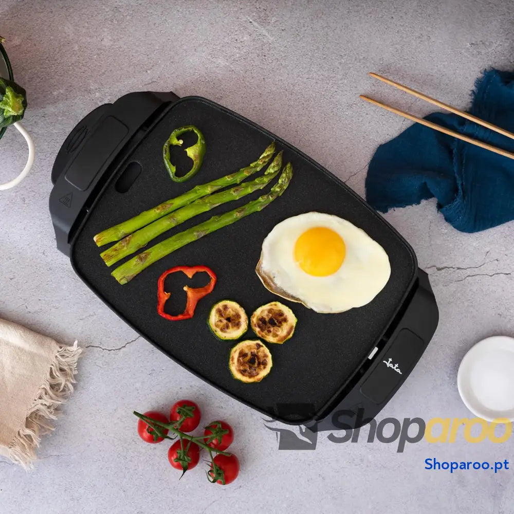 Grelhador anti aderente resistente a arranhões 1000 W medidas 28 x 22 cm fabricado em Espanha fácil de limpar bandeja