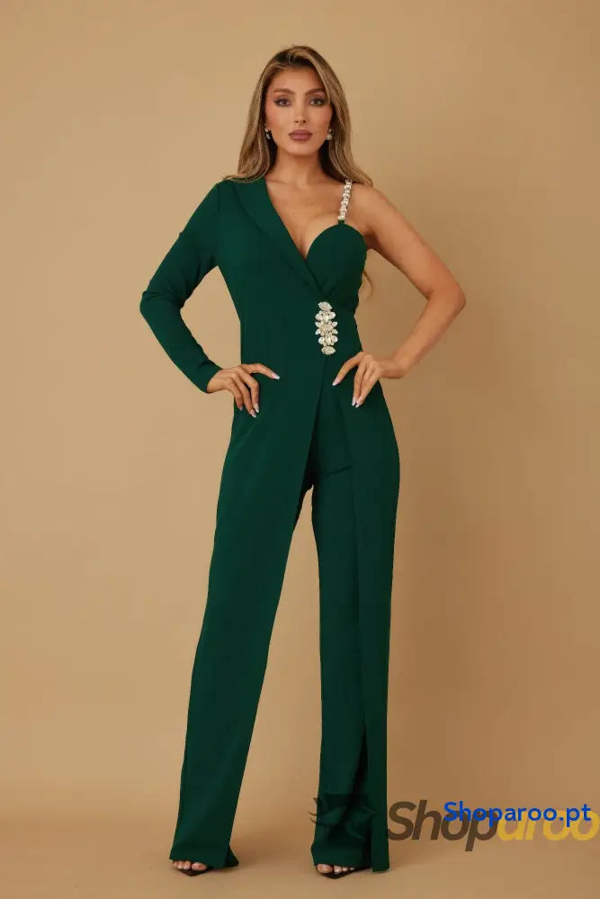 Jewel One Strap Shoulder Jumpsuit