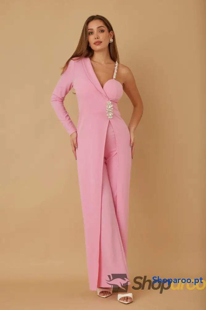 Jewel One Strap Shoulder Jumpsuit