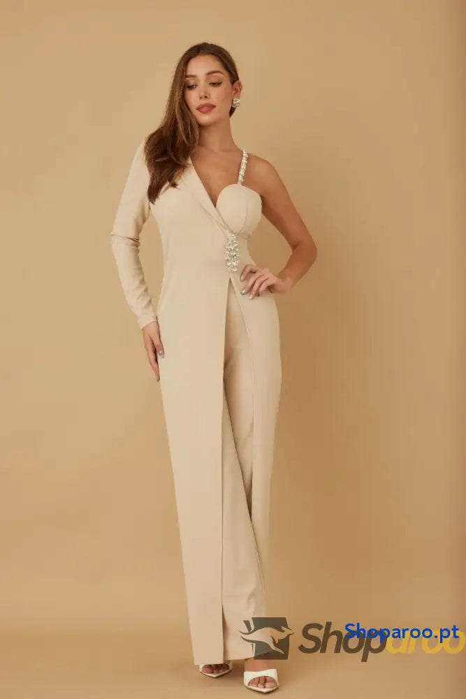 Jewel One Strap Shoulder Jumpsuit