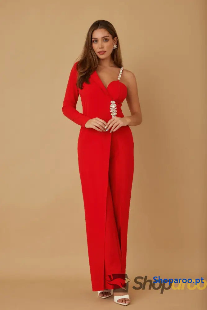 Jewel One Strap Shoulder Jumpsuit