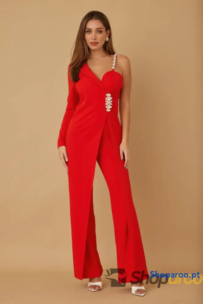 Jewel One Strap Shoulder Jumpsuit
