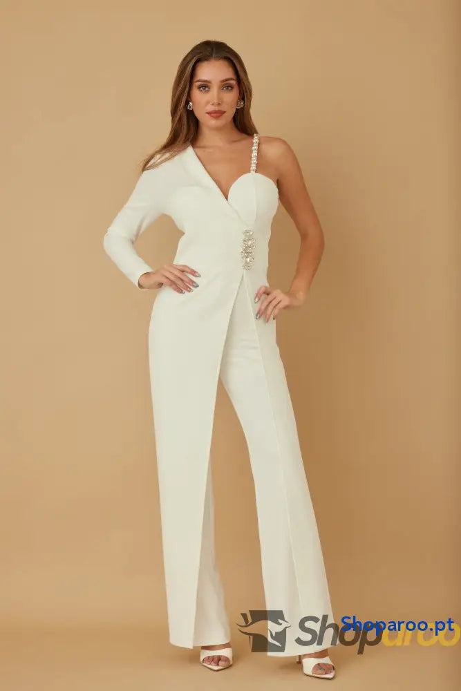 Jewel One Strap Shoulder Jumpsuit
