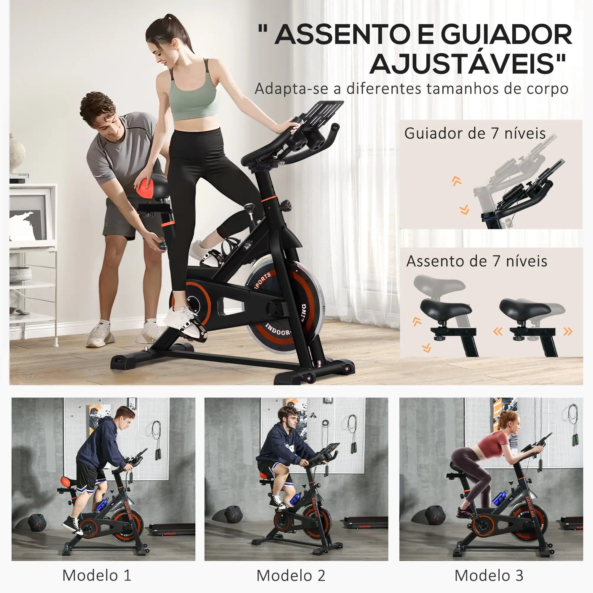 Bicicleta Estática com Resistência Ajustável Volante de Inércia de 8 kg Ecrã LCD Guiador e Assento Ajustável 103x53x100-114 cm Preto e Vermelho