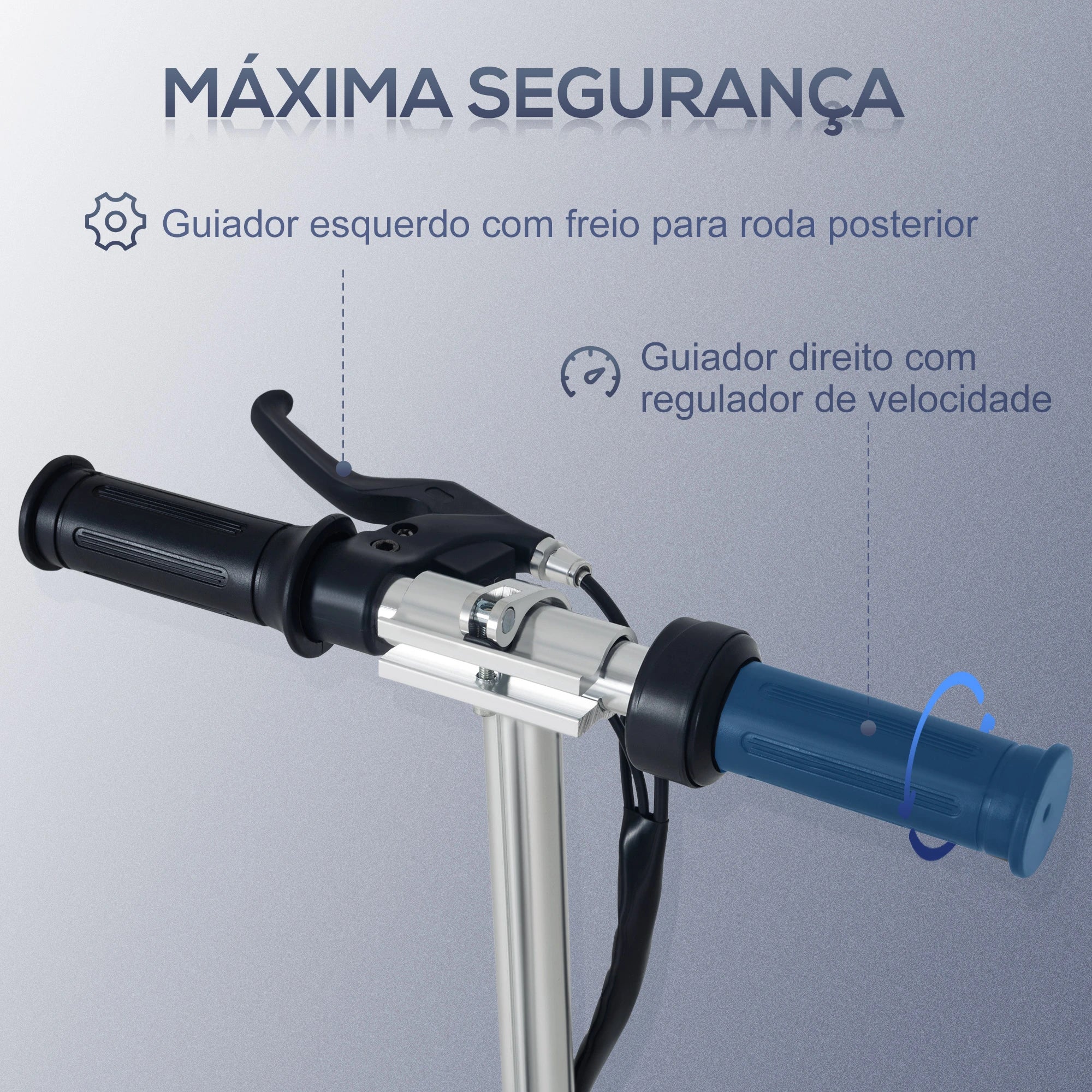 Trotinete Elétrico Dobrável Infantil com Altura Ajustável 50kg Preto