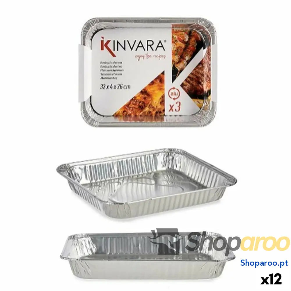 Jogo de Bandejas Kinvara 82262 12 Unidades 3 Peças