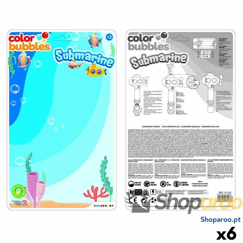 Jogo de Bolas Sabão Colorbaby 14 x 28 7,5 cm (6 Unidades)
