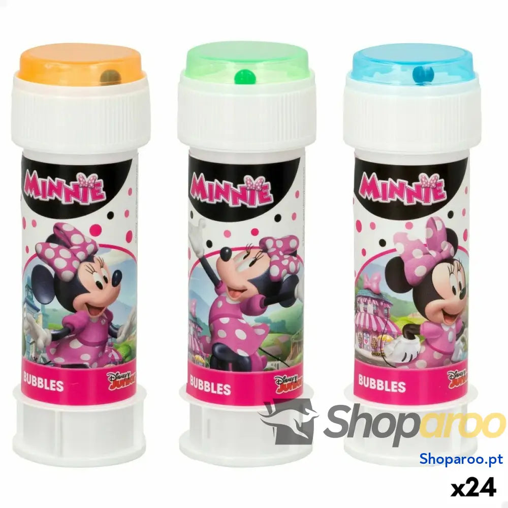 Jogo de Bolas Sabão Minnie Mouse 3,8 x 11,5 cm (24 Unidades)