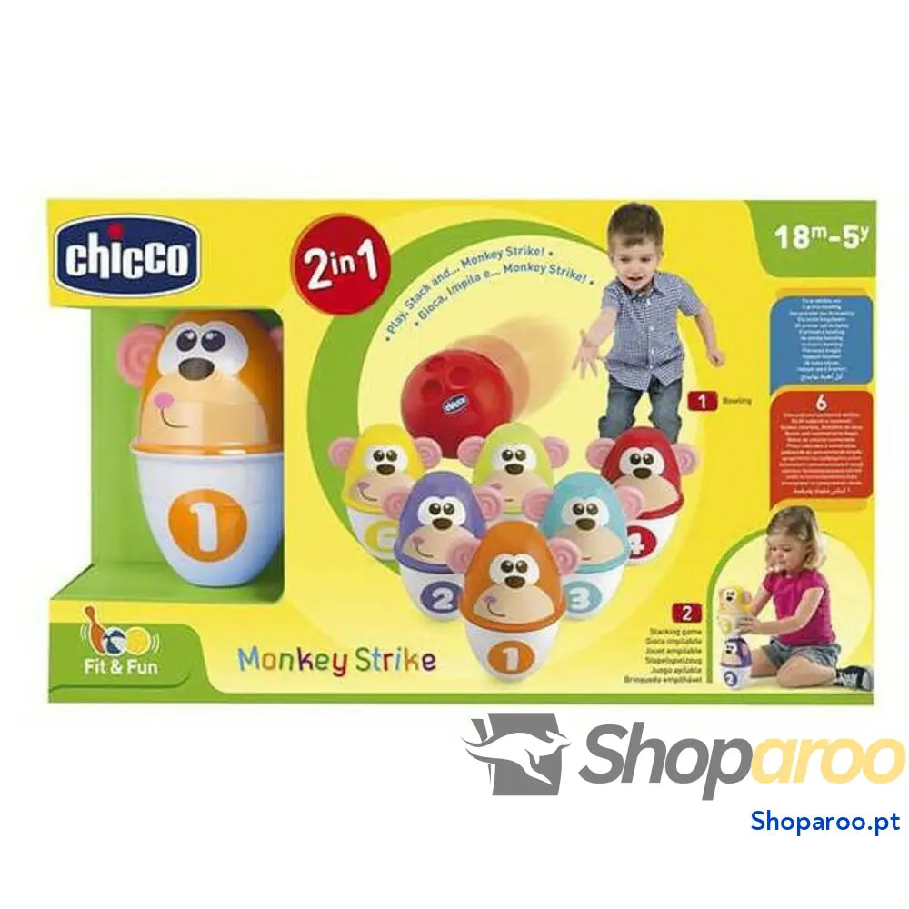 Jogo de Bolos Monkey Strike Chicco (7 pcs)