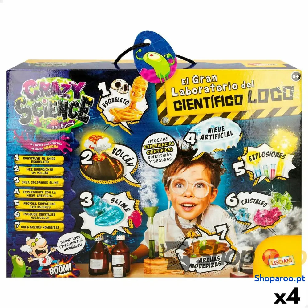 Jogo de Ciência Lisciani Giochi El gran laboratorio del científico loco ES (4 Unidades)