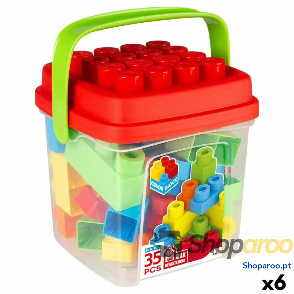 Jogo de Construção Color Block Basic Cubo 35 Peças (6 Unidades)