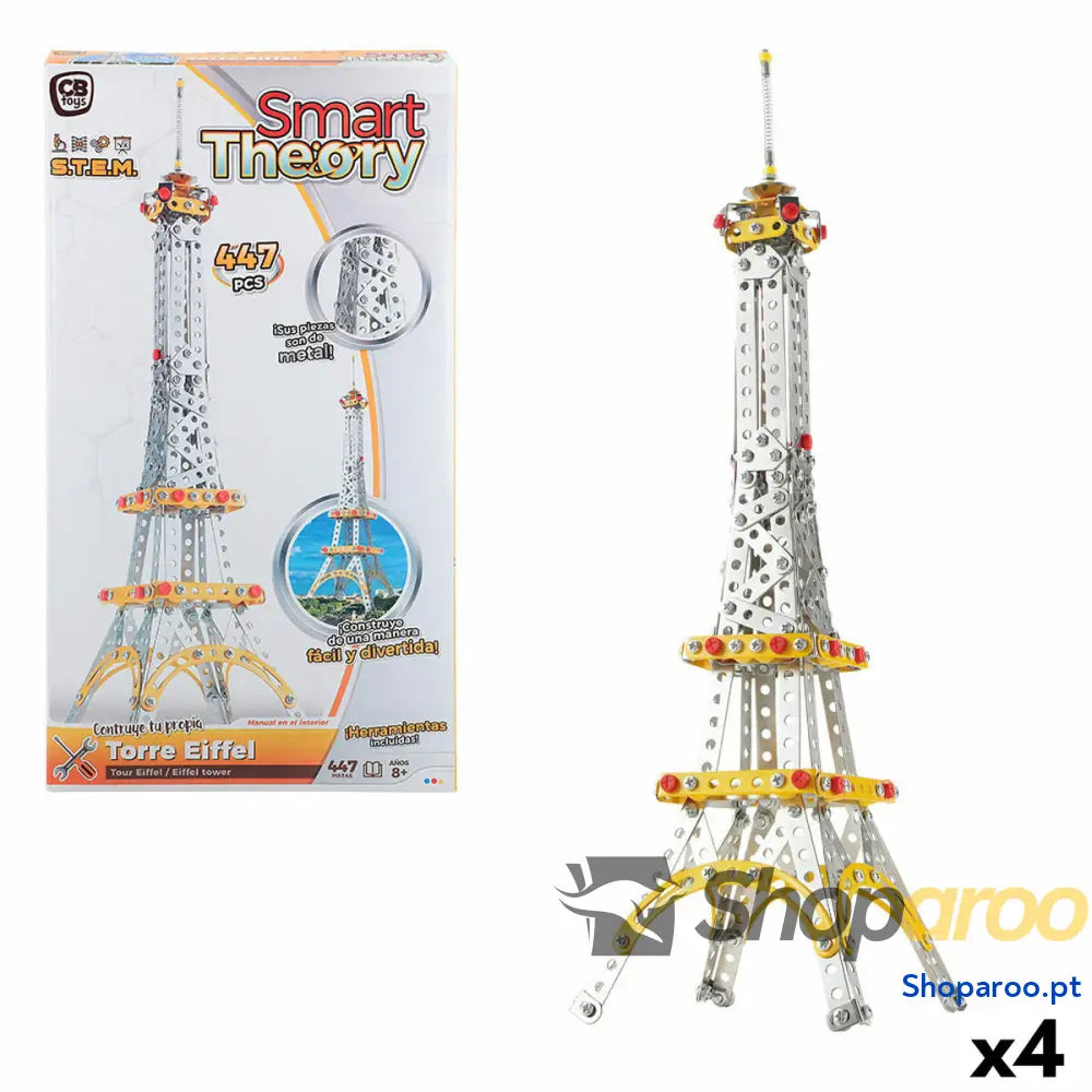 Jogo de Construção Colorbaby Tour Eiffel 447 Peças (4 Unidades)