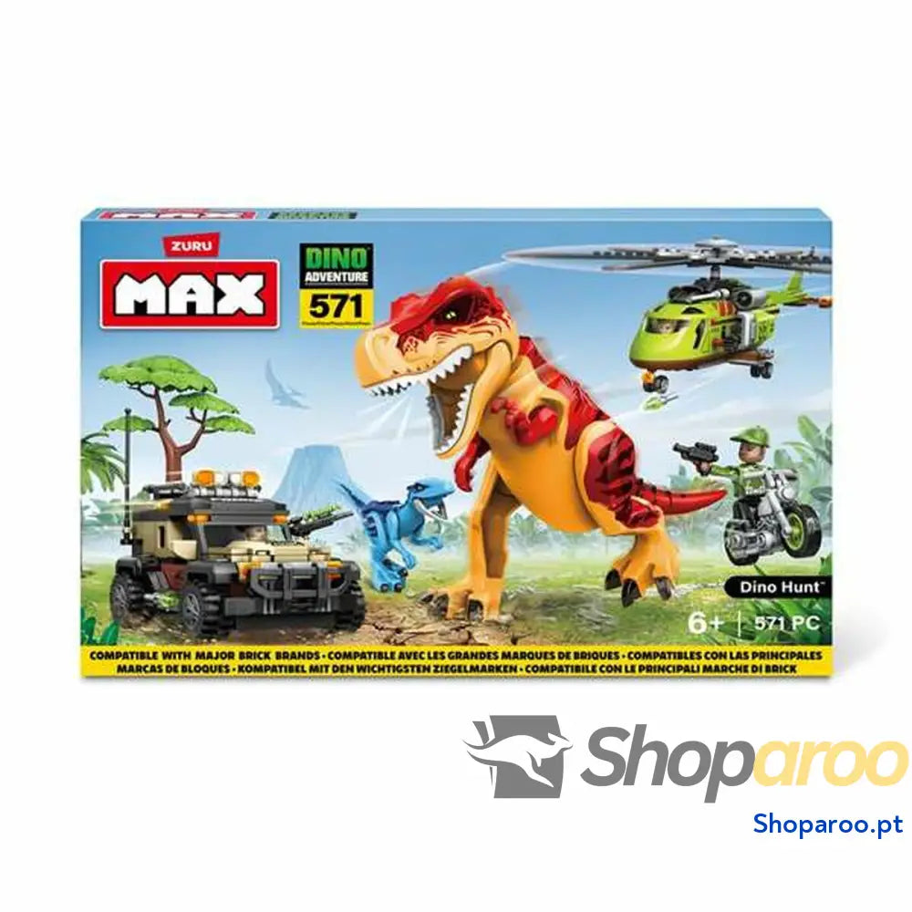 Jogo de Construção + Figuras Zuru Max Dino 33 x 48,3 x 7,6 cm 592 peças