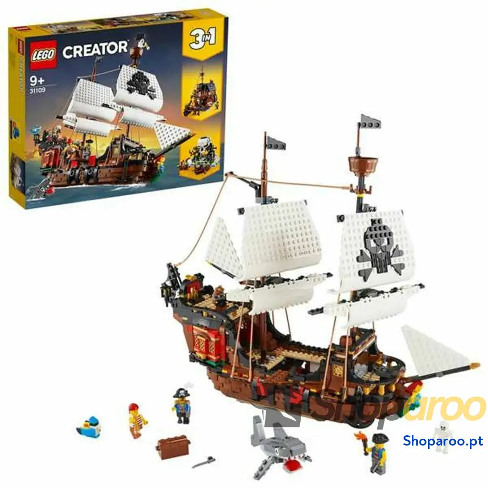Jogo de Construção   Lego 31109 Barco Pirata         Branco Multicolor Bronze 3 em 1 1260 Peças