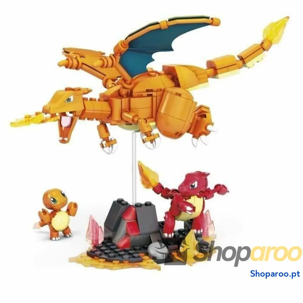 Jogo de Construção Megablocks Charmander Charmilion Charizard Pokémon 300 Peças
