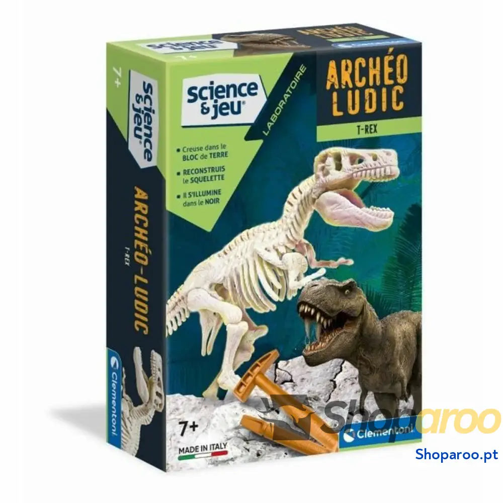 Jogo de Escavação Clementoni T-Rex fosforescente