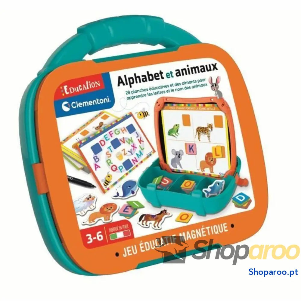 Jogo de Mesa Clementoni Magnetic Letters & Animals Case (FR)