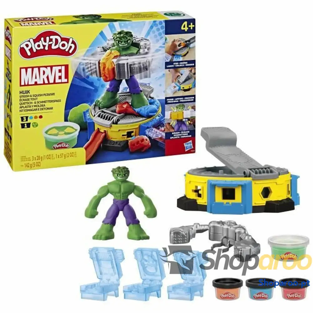 Jogo de Plasticina Play-Doh Hulk Smash It All Multicolor