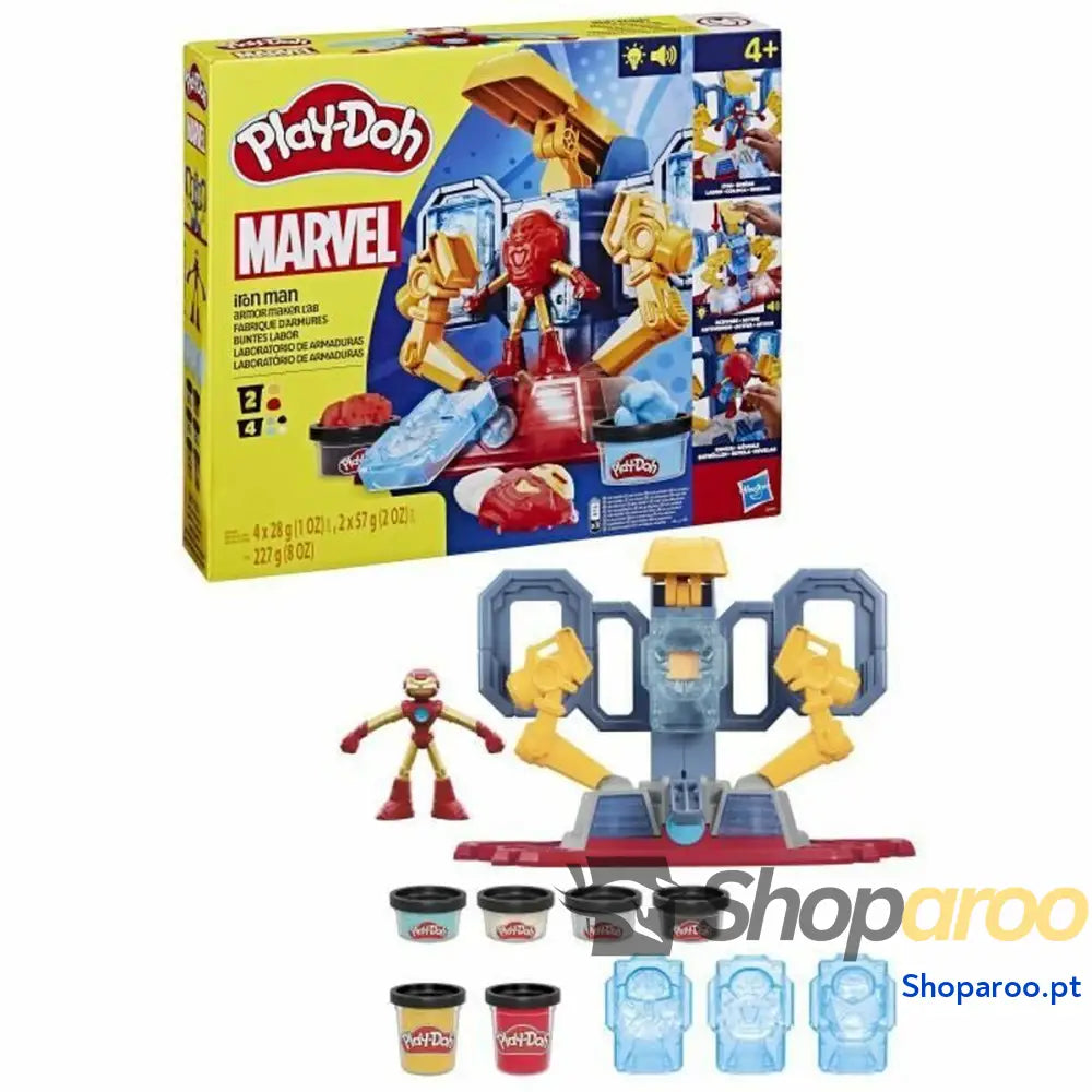Jogo de Plasticina Play-Doh Iron Man Armor Factory Amarelo