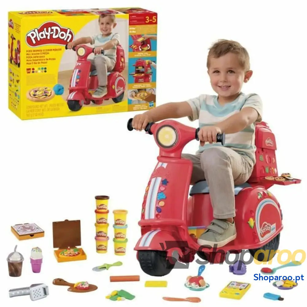 Jogo de Plasticina Play-Doh My Pizza Scooter rouge