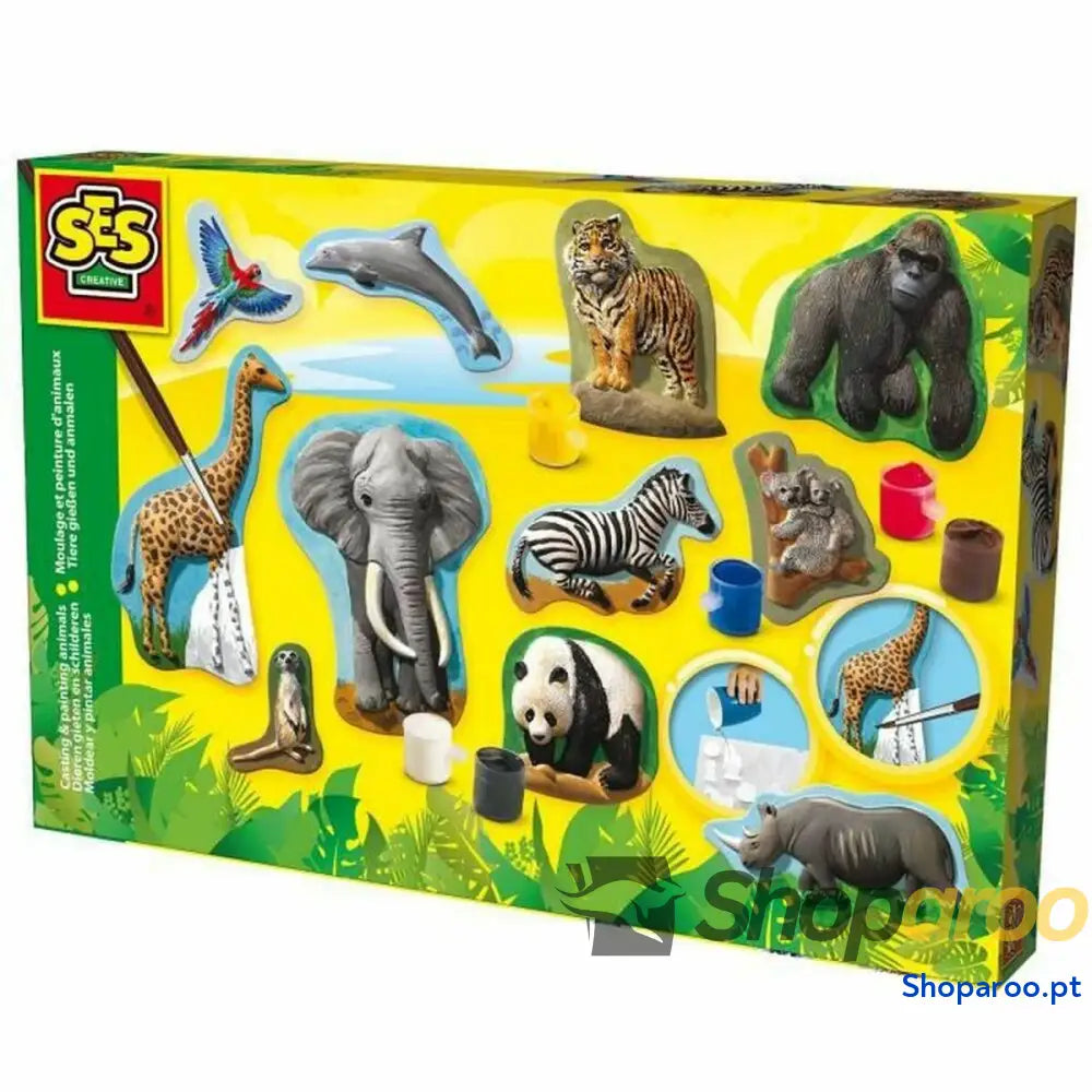 Jogo de Plasticina SES Creative Molding and Painting - Animals