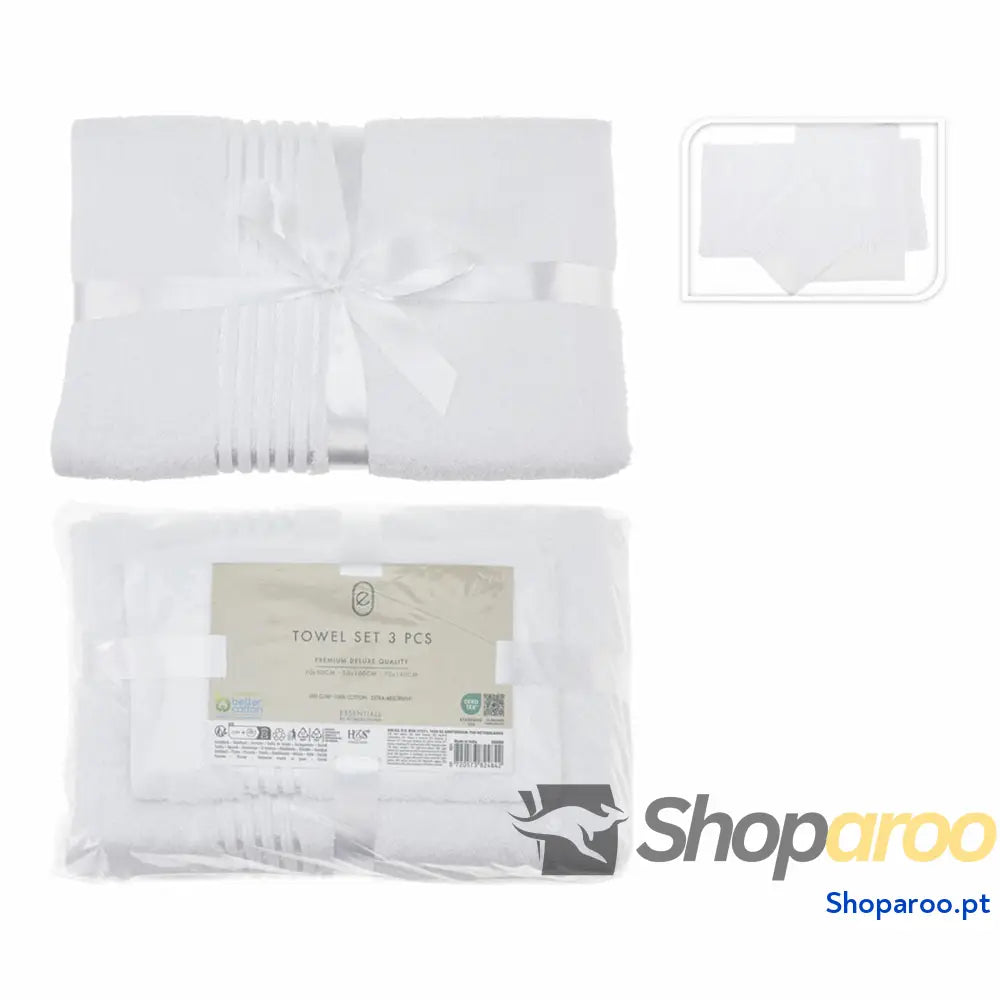 Jogo de toalhas Essentials Branco (3 Peças)