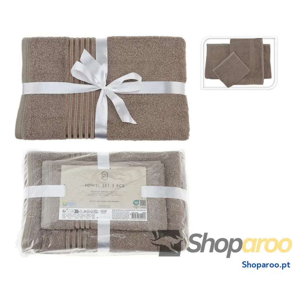 Jogo de toalhas Essentials Taupe (3 Peças)