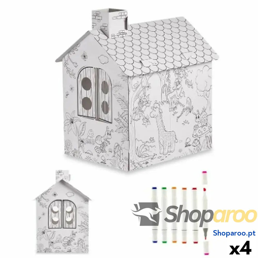 Jogo de Trabalhos Manuais com Papel Pincello CV20973 Casa (4 Unidades)