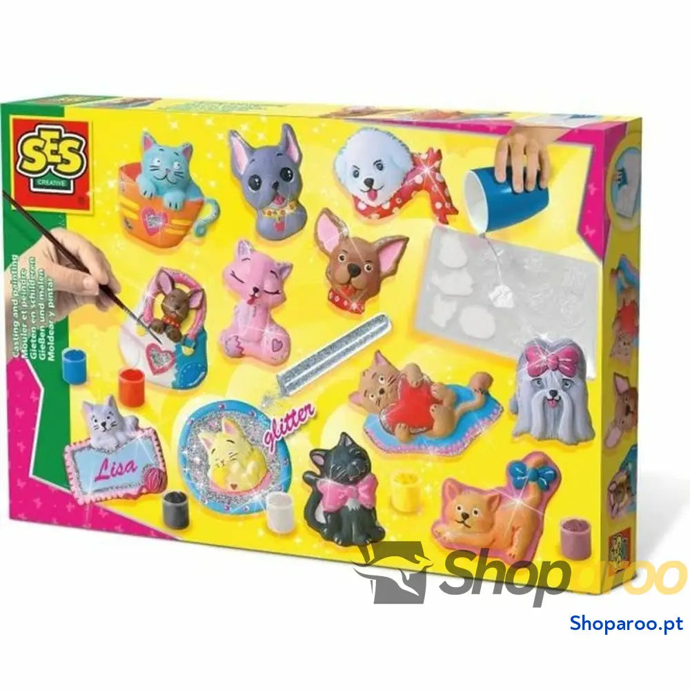Jogo de Trabalhos Manuais SES Creative Plaster casting dogs and cats