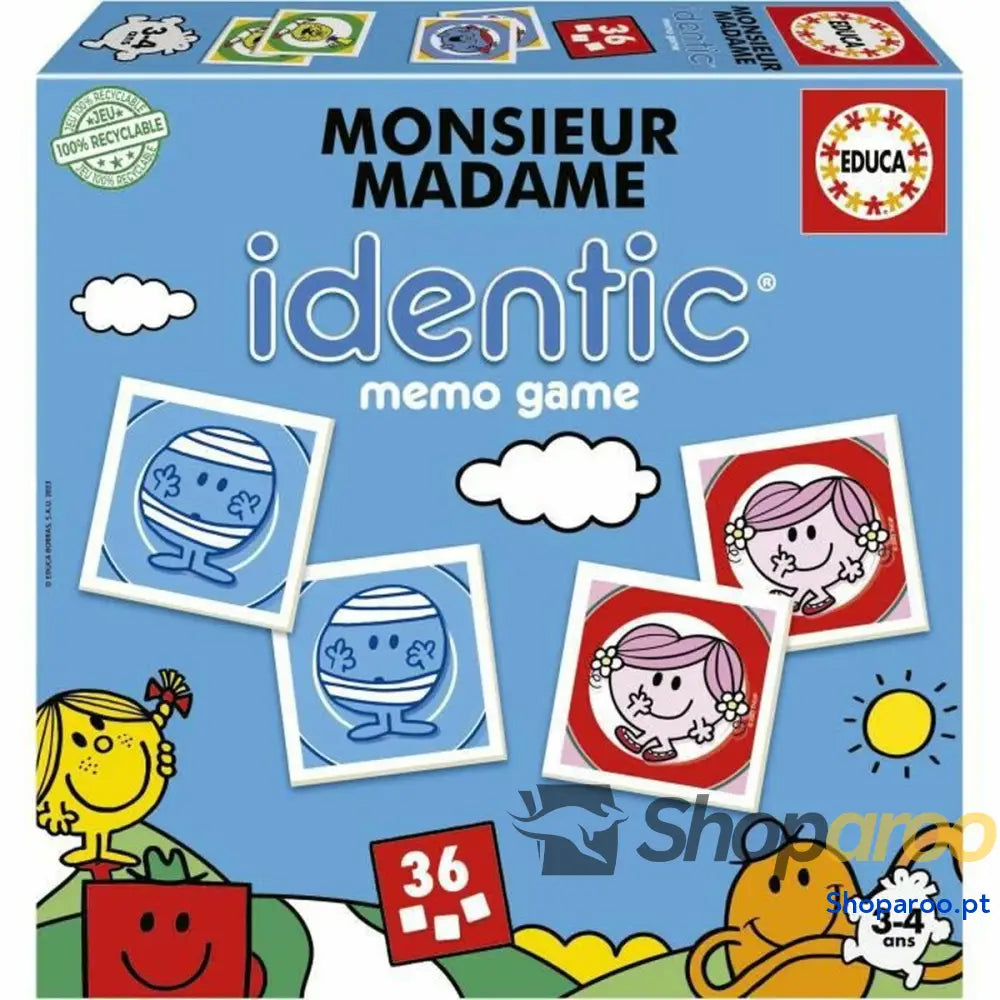 Jogo Educativo Educa Monsieur Madame Identic (FR)