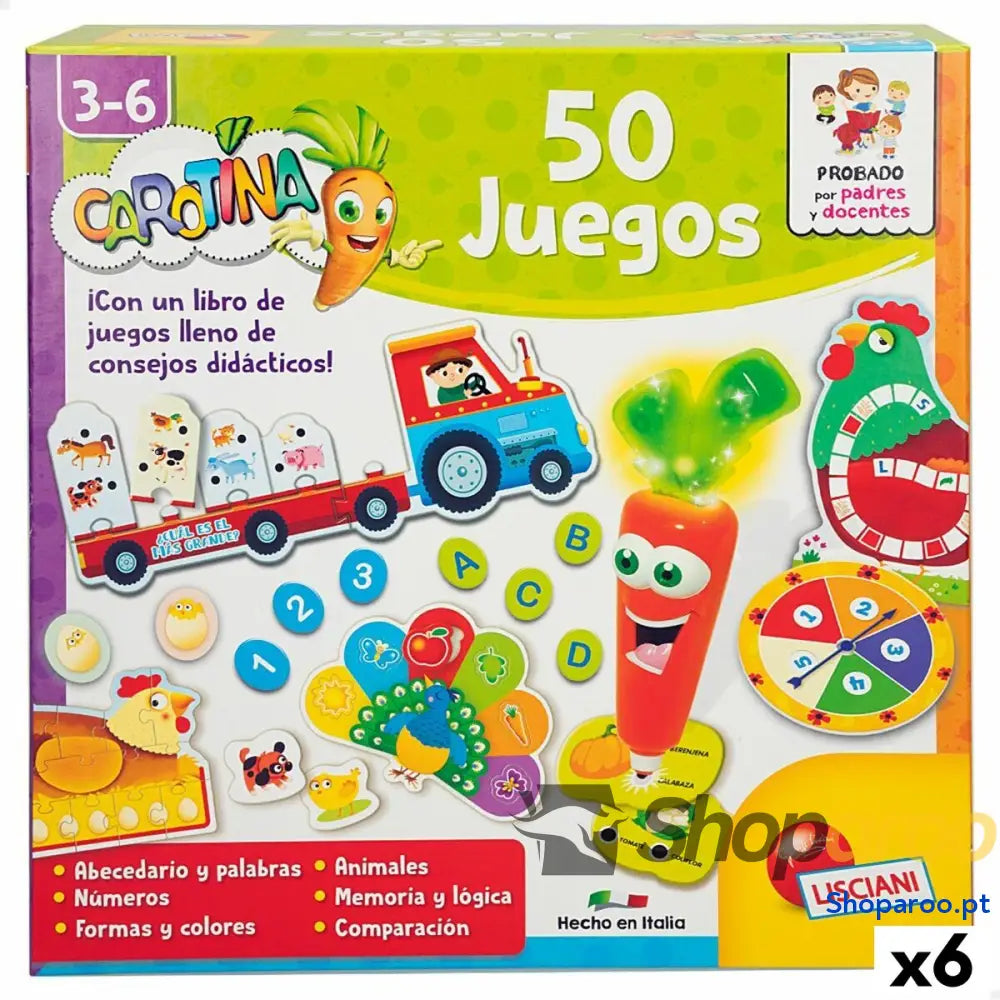 Jogo Educativo Lisciani Giochi Carotina Baby 50 Juegos 4,5 x 14,5 x 3,5 cm Eletrónico (6 Unidades)